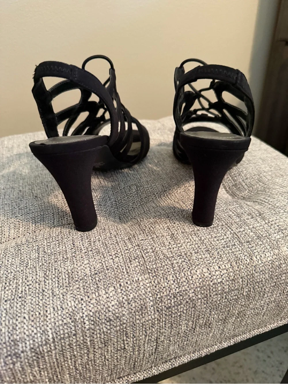 Black strappy sandals/heels- women’s size 8